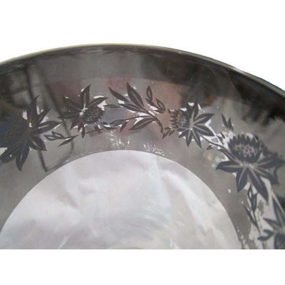 Vintage Silver Etch Thistle Floral Rim Mid Mod Zombie Glasses Wear GUC A Pair - Picture 10 of 16